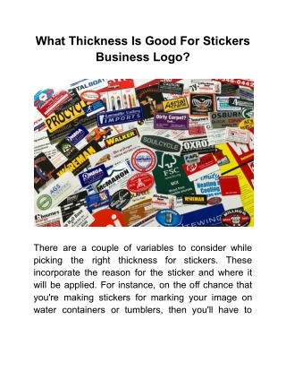 What Thickness Is Good For Stickers Business Logo