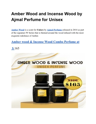 Ajmal Special Combo Offers  For Amber wood and Incense Wood