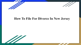 How To File For Divorce In New Jersey