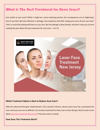 What Is The Best Treatment for Acne Scars