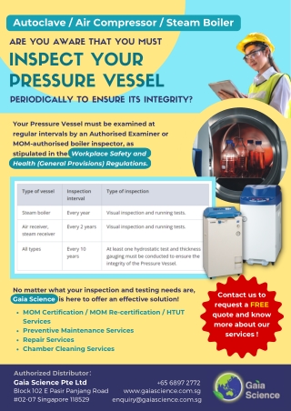 Autoclave Maintenance Services From Gaia Science