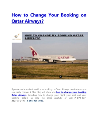 How to Change Your Booking on Qatar Airways