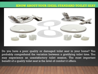 Know About Your Ideal Standard Toilet Seat