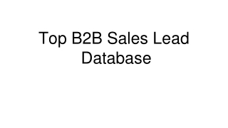 Top B2B Sales Lead  Database