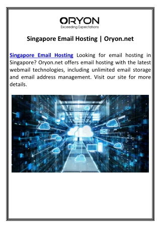 Singapore Email Hosting | Oryon.net