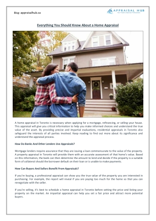 Everything You Should Know About a Home Appraisal