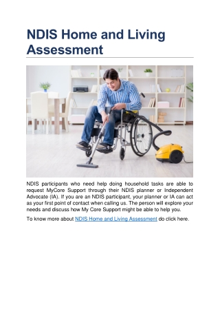 NDIS Home and Living Assessment