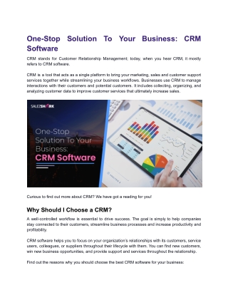 One Stop Solution To Your Business_ CRM Software