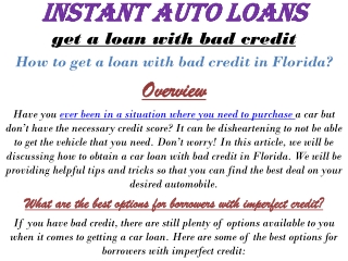 instant auto loans