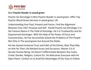Best Psychic Reader in wood green