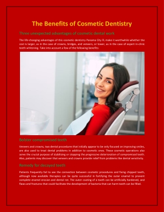 The Benefits of Cosmetic Dentistry