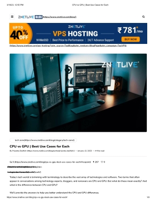 CPU VS GPU – Know the Difference. Get to Know it from ZNetLive Today!