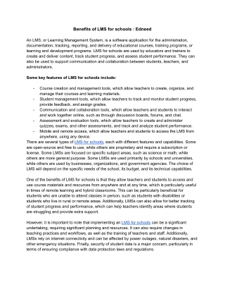 Benefits of LMS for schools - Edneed