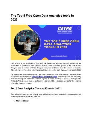 The Top 5 Data Analytics tools in 2023