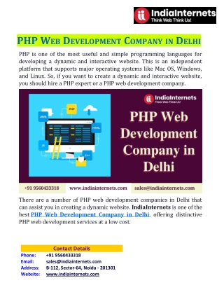 PHP Web Development Company in Delhi