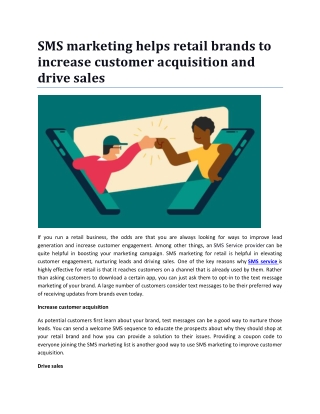 SMS marketing helps retail brands to increase customer acquisition