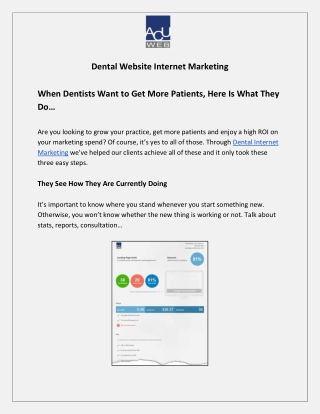 Dental Website Internet Marketing