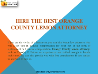 Hire the best Orange County lemon attorney