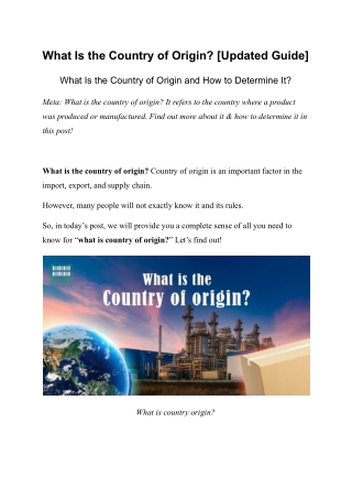 what is the country of origin