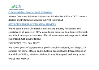 Cctv Installation Services Kphb Hyderabad