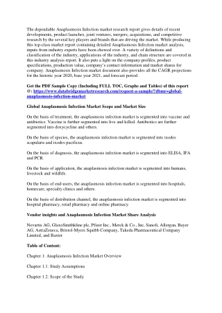 Anaplasmosis Infection Market