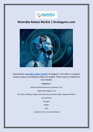 Wearable Robots Market | Strategymrc.com