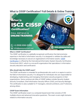 What is CISSP Certification Full Details & Online Training