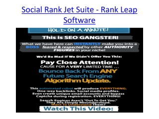 Social Rank Jet Suite - Rank Leap Software