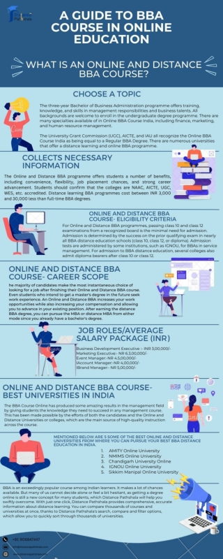 A Guide To BBA COURSE IN ONLINE EDUCATION