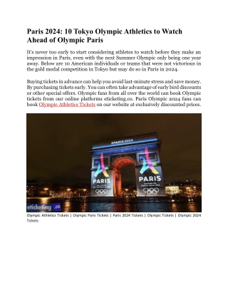 Paris 2024 10 Tokyo Olympic Athletics to Watch Ahead of Olympic Paris