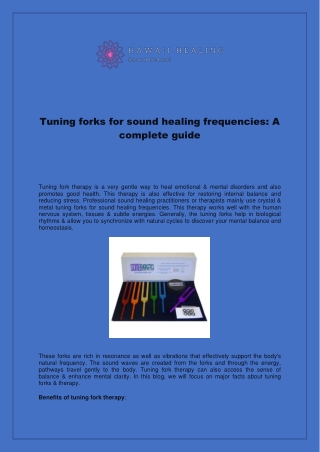 Tuning forks for sound healing frequencies -  A complete guide