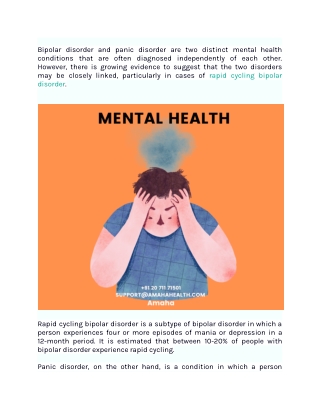 THE IMPORTANCE OF UNDERSTANDING THE CONNECTION BETWEEN BIPOLAR DISORDER AND PANIC DISORDER