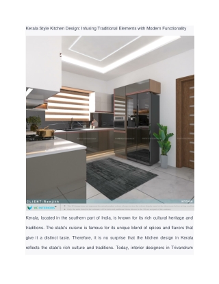 Kerala Style Kitchen Design: Infusing Traditional Elements with Modern Functiona