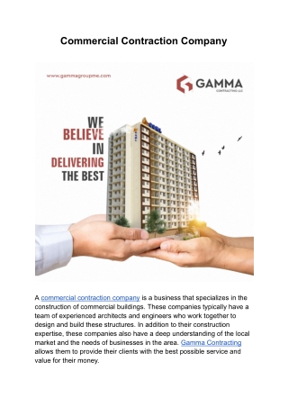 Commercial Contraction Company | Gamma Contracting