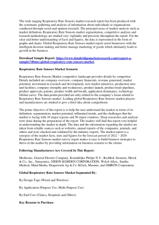 Respiratory Rate Sensors Market