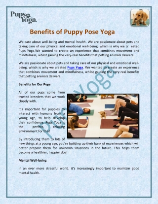 Benefits of Puppy Pose Yoga