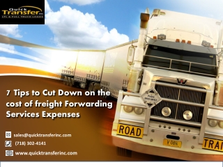 7 Tips to Cut Down on the cost of freight Forwarding Services Expenses