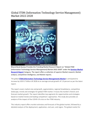 Global ITSM (Information Technology Service Management) Market 2022-2028