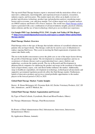 Fluid Therapy Market