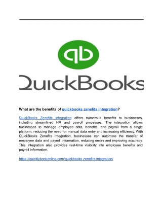 What are the benefits of quickbooks zenefits integration