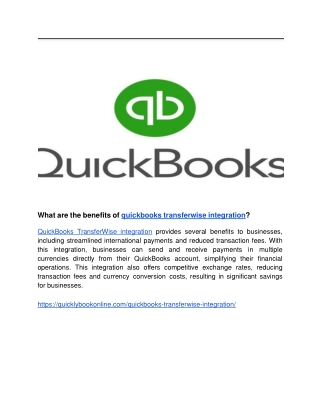 What are the benefits of quickbooks transferwise integration