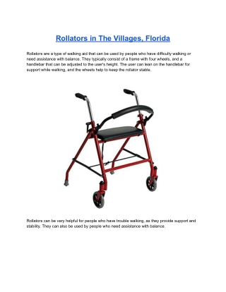 Rollators in The Villages, Florida