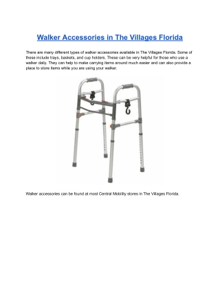 Walker Accessories in The Villages Florida