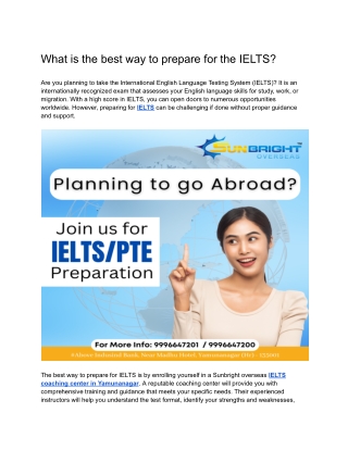 What is the best way to prepare for the IELTS