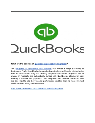 What are the benefits of quickbooks proposify integration