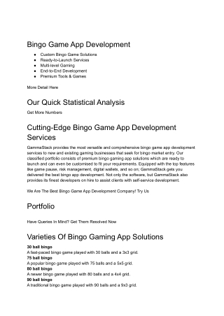 Bingo Game App Development  | GammaStack