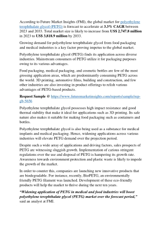 Polyethylene Terephthalate-Glycol (PETG) Market Size, Share & Growth