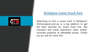 brisbane crane truck hire