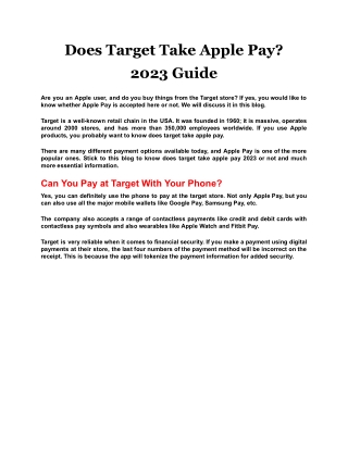 Does Target Take Apple Pay  2023 Guide