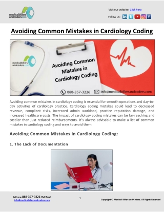 Avoiding Common Mistakes in Cardiology Coding